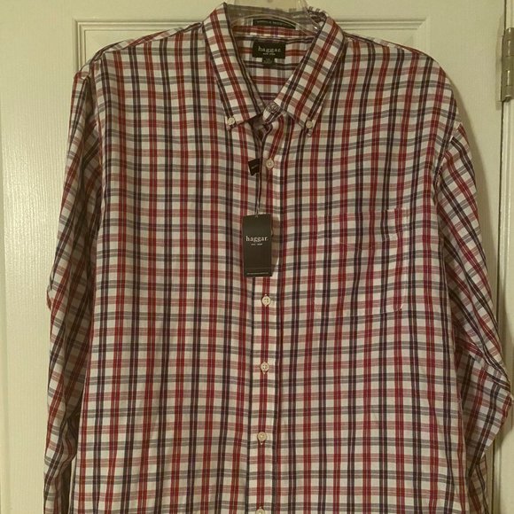 NWT Haggar XXL Button-Up Shirt - Wrinkle Resistant - Picture 2 of 5